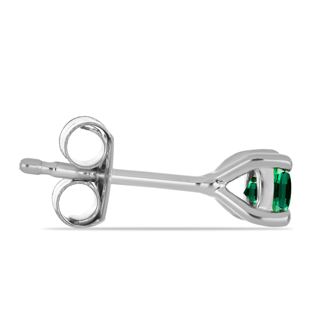 Cercei din Argint 925 ( 0.79 grame ) cu Turmalină Verde 0.54 Carate 2 