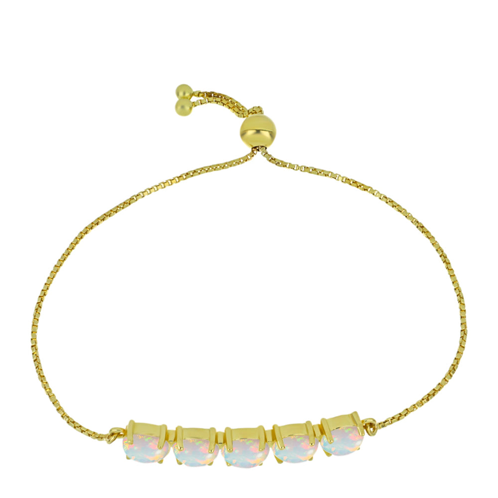 Brățară din Argint 925 Placat cu Aur ( 3.61 grame ) cu Opal Welo 2.64 Carate 1 