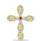 Cruce Pandantiv din Argint 925 Placat cu Aur ( 4.26 grame ) cu Opal Welo și Rubin Malagasy 1.33 Carate