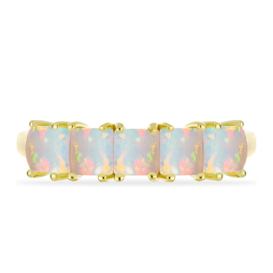 Inel din Argint 925 Placat cu Aur ( 2.76 grame ) cu Opal Welo 1.32 Carate