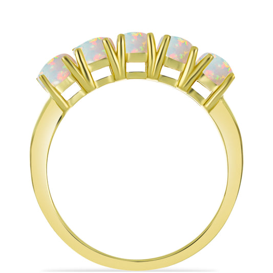 Inel din Argint 925 Placat cu Aur ( 2.76 grame ) cu Opal Welo 1.32 Carate