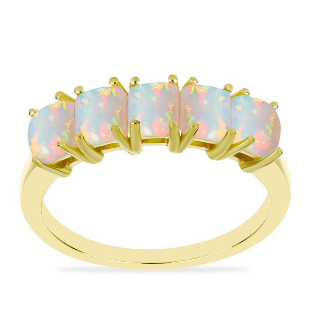 Inel din Argint 925 Placat cu Aur ( 2.76 grame ) cu Opal Welo 1.32 Carate