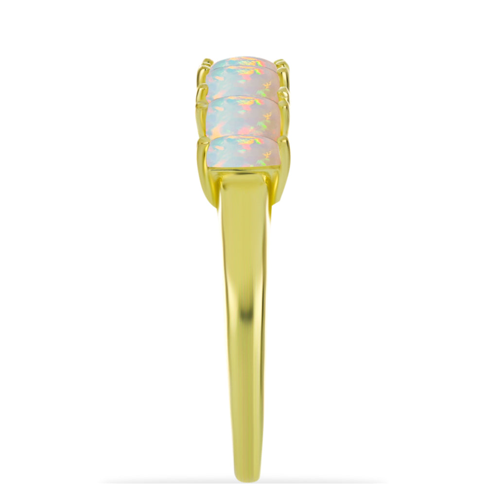 Inel din Argint 925 Placat cu Aur ( 2.76 grame ) cu Opal Welo 1.32 Carate 4 
