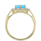 Inel din Argint 925 Placat cu Aur ( 3.02 grame ) cu Calcedonie de Apă și Topaz Alb 1.83 Carate