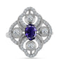 Inel din Argint 925 ( 3.99 grame ) cu Iolit și Topaz Alb 1.45 Carate