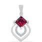 Pandantiv din Argint 925 ( 1.53 grame ) cu Rubin Malagasy și Diamant Alb 1.74 Carate