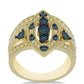 Inel din Argint 925 Placat cu Aur ( 6.09 grame ) cu Diamant Albastru 0.08 Carate