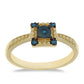 Inel din Argint 925 Placat cu Aur ( 2.61 grame ) cu Diamant Albastru 0.04 Carate