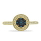 Inel din Argint 925 Placat cu Aur ( 2.82 grame ) cu Diamant Albastru 0.04 Carate