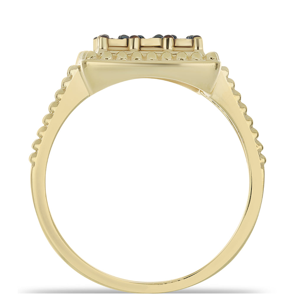 Inel din Argint 925 Placat cu Aur ( 4.49 grame ) cu Diamant Albastru 0.06 Carate