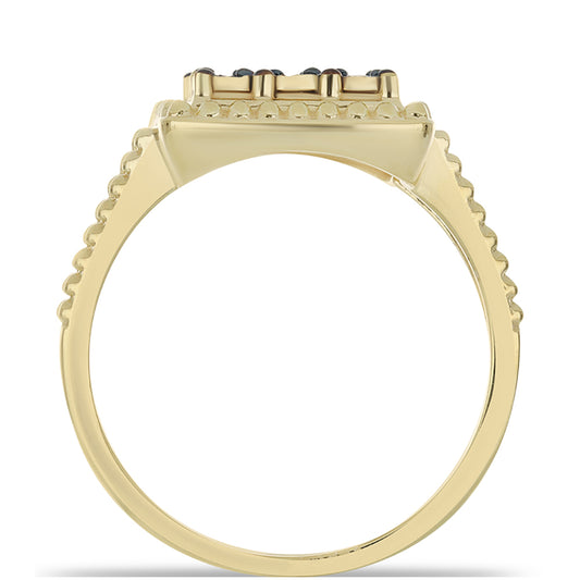 Inel din Argint 925 Placat cu Aur ( 4.49 grame ) cu Diamant Albastru 0.06 Carate