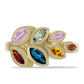 Inel din Argint 925 Placat cu Aur ( 3.32 grame ) cu Safir Rosebery Curcubeu 1.33 Carate