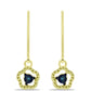 Cercei din Argint 925 Placat cu Aur ( 1.79 grame ) cu Diamant Albastru 0.01 Carate