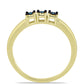 Inel din Argint 925 Placat cu Aur ( 1.96 grame ) cu Diamant Albastru 0.03 Carate