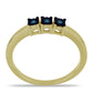 Inel din Argint 925 Placat cu Aur ( 1.96 grame ) cu Diamant Albastru 0.03 Carate