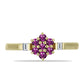 Inel din Argint 925 Placat cu Aur ( 1.83 grame ) cu Safir Violet și Topaz Alb 0.42 Carate