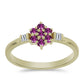 Inel din Argint 925 Placat cu Aur ( 1.83 grame ) cu Safir Violet și Topaz Alb 0.42 Carate