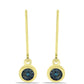 Cercei din Argint 925 Placat cu Aur ( 1.73 grame ) cu Diamant Albastru 0.01 Carate