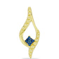 Set din Argint 925 Placat cu Aur ( 3.81 grame ) cu Diamant Albastru 0.02 Carate ( Cercei+Pandantiv )