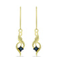 Set din Argint 925 Placat cu Aur ( 3.81 grame ) cu Diamant Albastru 0.02 Carate ( Cercei+Pandantiv )