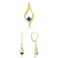 Set din Argint 925 Placat cu Aur ( 3.81 grame ) cu Diamant Albastru 0.02 Carate ( Cercei+Pandantiv )