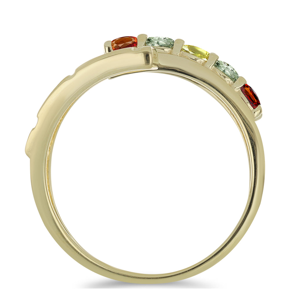 Inel din Argint 925 Placat cu Aur ( 2.31 grame ) cu Safir Rosebery Curcubeu 0.77 Carate 2 