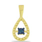 Pandantiv din Argint 925 Placat cu Aur ( 0.95 grame ) cu Diamant Albastru 0.01 Carate