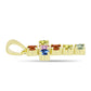 Cruce Pandantiv din Argint 925 Placat cu Aur ( 1.45 grame ) cu Safir Rosebery Curcubeu 0.85 Carate