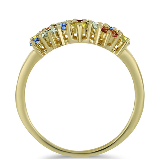 Inel din Argint 925 Placat cu Aur ( 3.14 grame ) cu Safir Rosebery Curcubeu 2.34 Carate