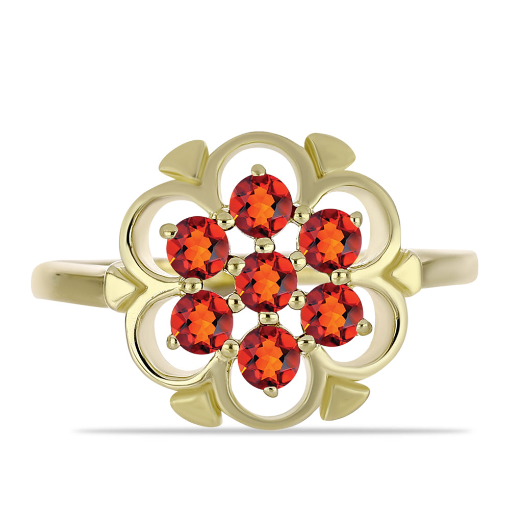 Inel din Argint 925 Placat cu Aur ( 3.18 grame ) cu Citrin Madeira 1.18 Carate