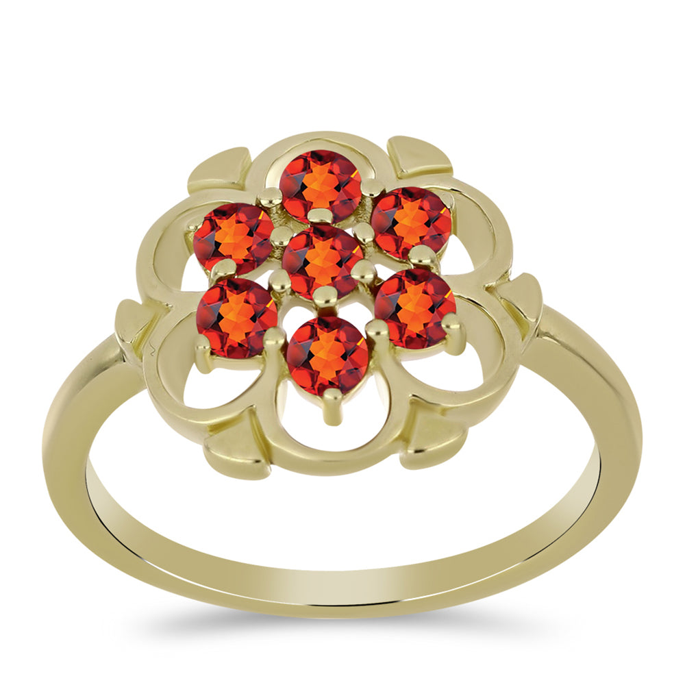 Inel din Argint 925 Placat cu Aur ( 3.18 grame ) cu Citrin Madeira 1.18 Carate 3 