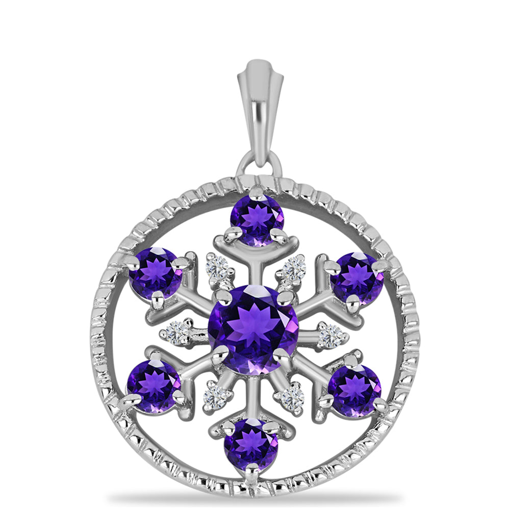 Pandantiv din Argint 925 ( 2.51 grame ) cu Ametist Marocan și Topaz Alb 1.18 Carate 1 