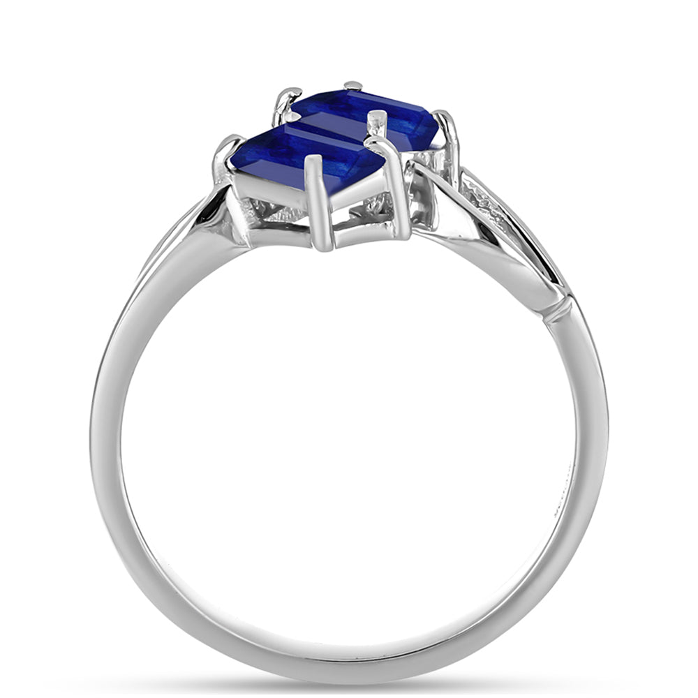 Inel din Argint 925 ( 2.28 grame ) cu Safir Albastru Australian 1.62 Carate 2 