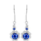 Cercei din Argint 925 ( 2.1 grame ) cu Safir Albastru Australian și Topaz Alb 2.66 Carate