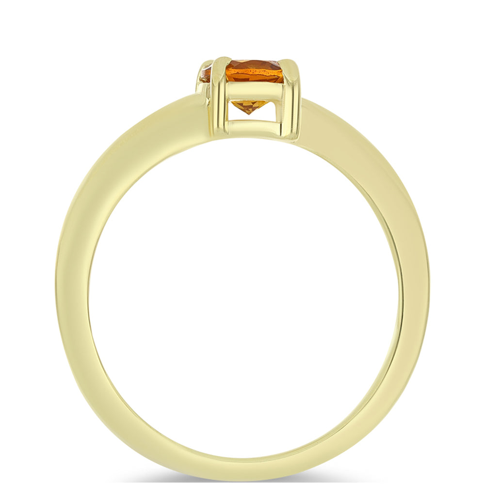 Inel din Argint 925 Placat cu Aur ( 1.82 grame ) cu Citrin Madeira 0.41 Carate