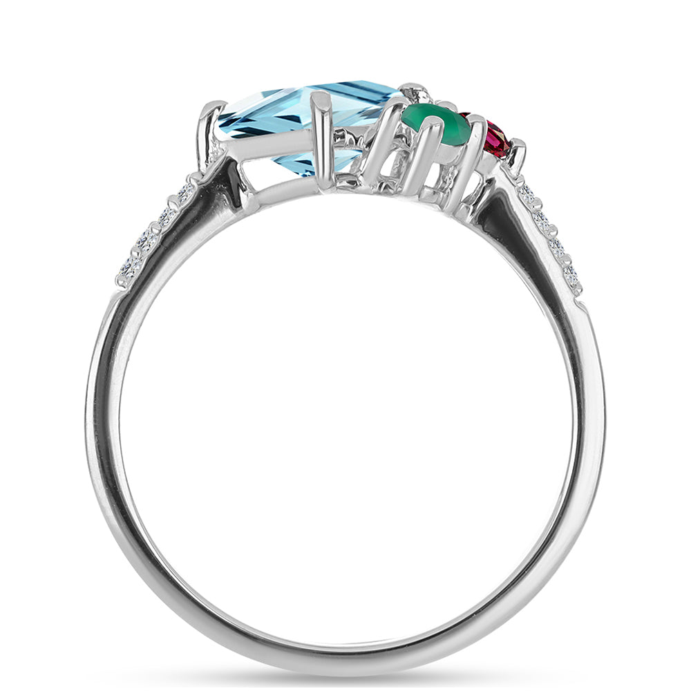 Inel din Argint 925 ( 2.25 grame ) cu Ametist Marocan și Agat Verde 1.74 Carate