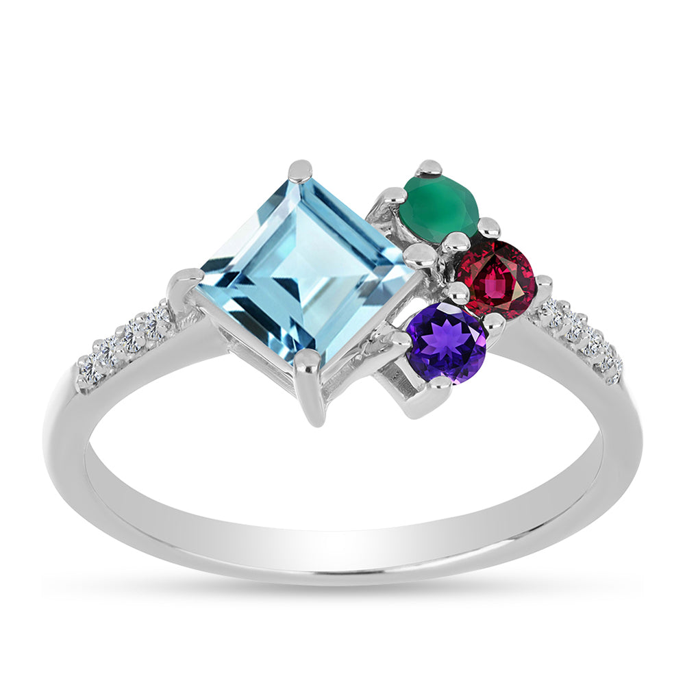 Inel din Argint 925 ( 2.25 grame ) cu Ametist Marocan și Agat Verde 1.74 Carate