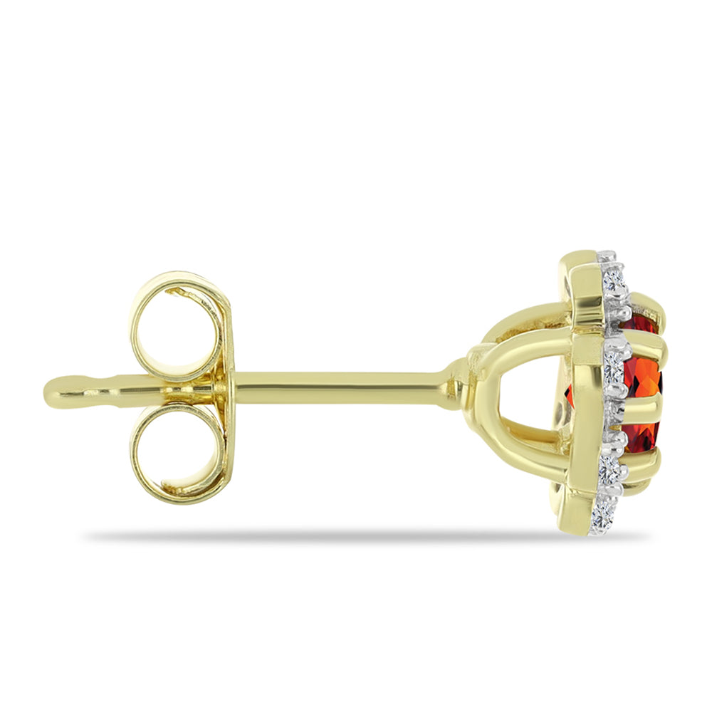 Cercei din Argint 925 Placat cu Aur ( 1.17 grame ) cu Citrin Madeira și Topaz Alb 0.58 Carate 2 