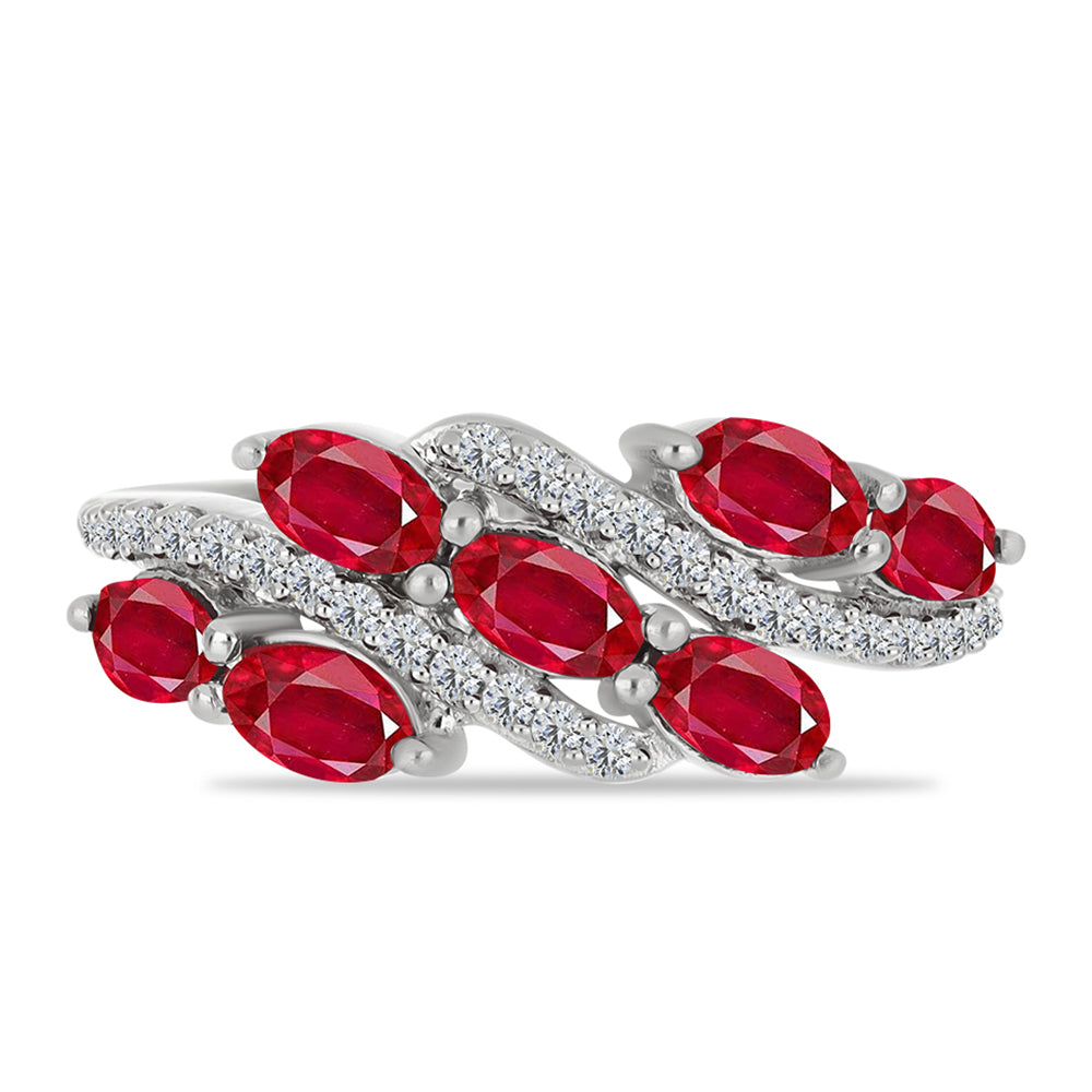 Inel din Argint 925 ( 2.71 grame ) cu Agat Roșu și Topaz Alb 1.54 Carate