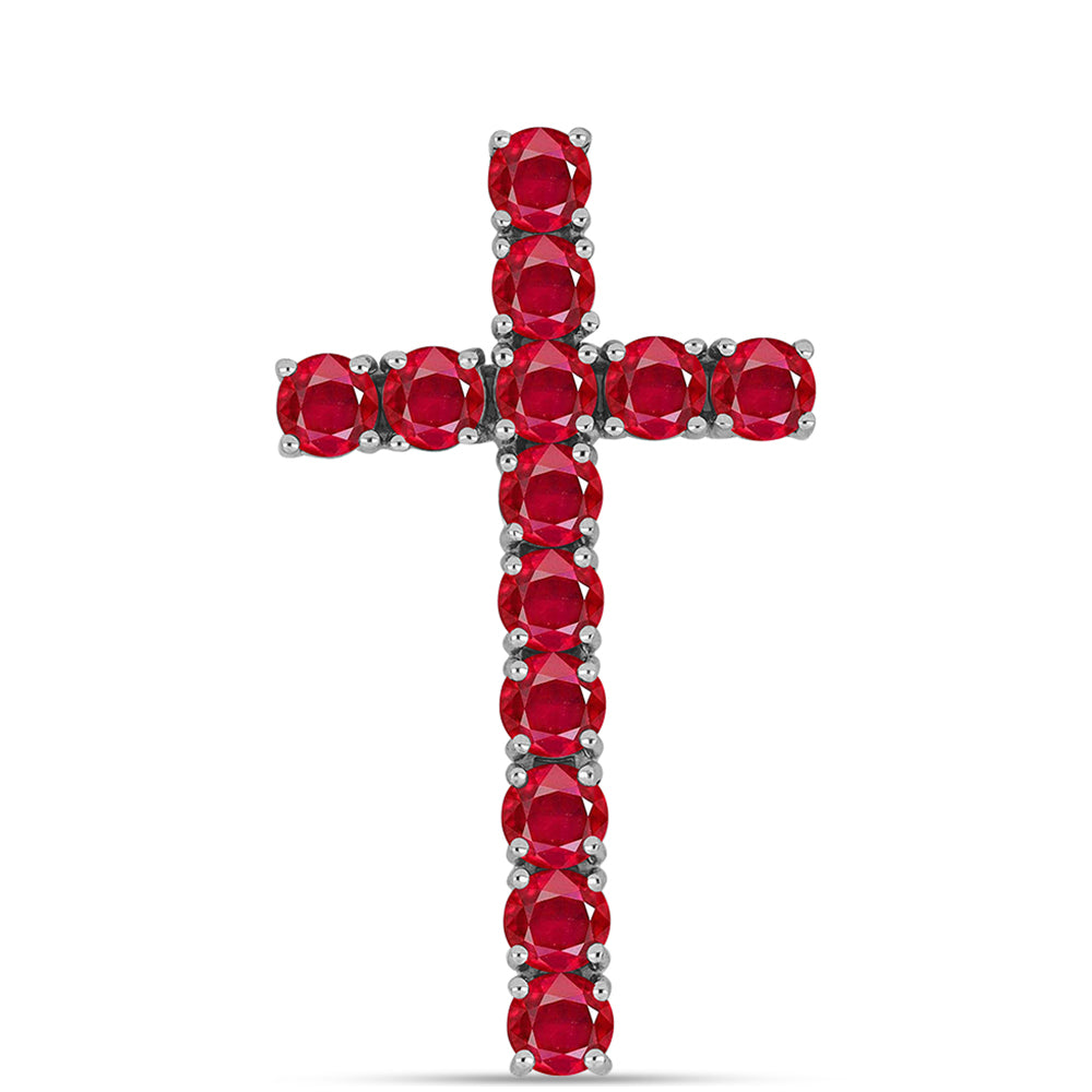 Cruce Pandantiv din Argint 925 ( 2.19 grame ) cu Agat Roșu 2.96 Carate