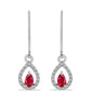 Cercei din Argint 925 ( 1.79 grame ) cu Agat Roșu și Topaz Alb 0.61 Carate