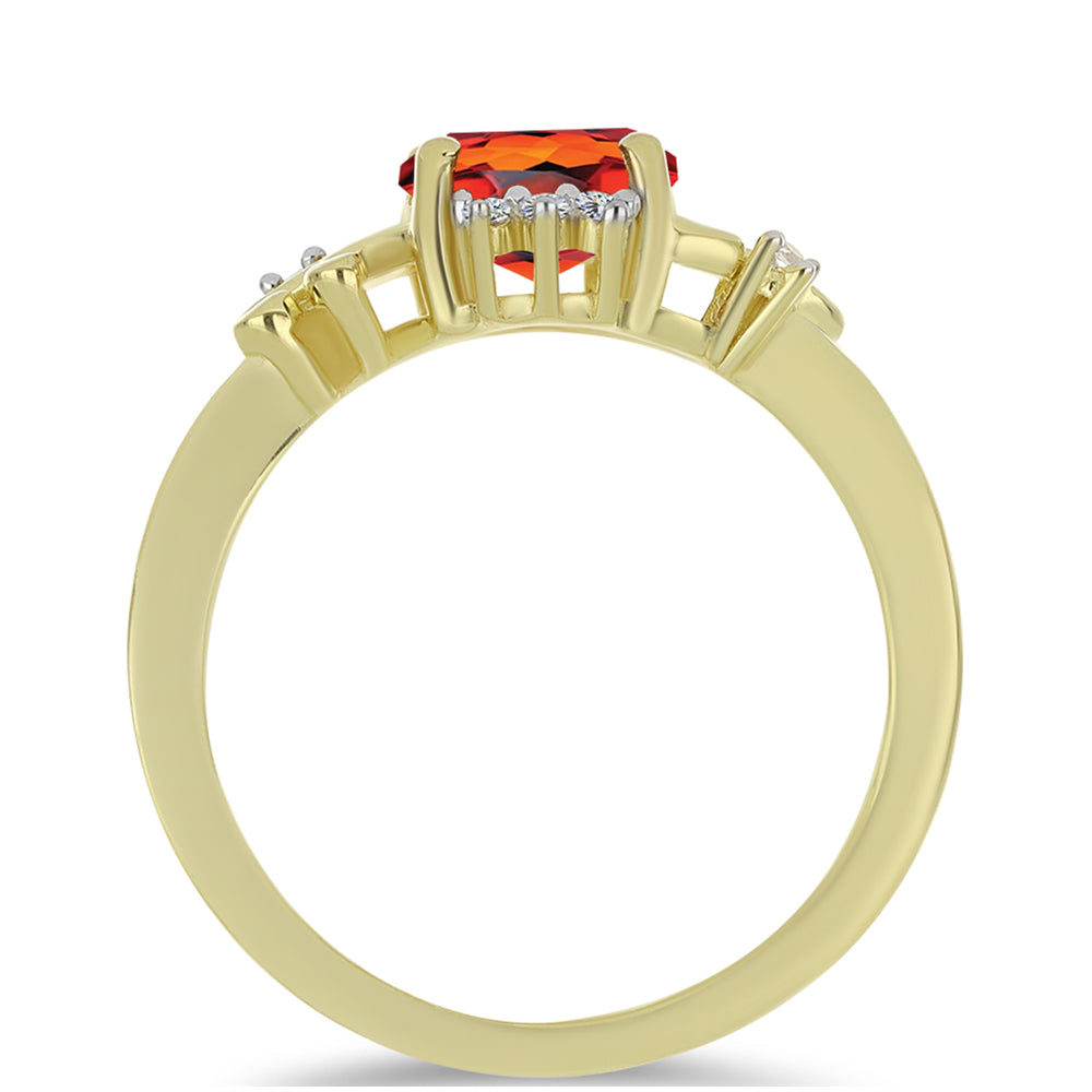 Inel din Argint 925 Placat cu Aur ( 2.58 grame ) cu Citrin Madeira și Topaz Alb 1.23 Carate 2 