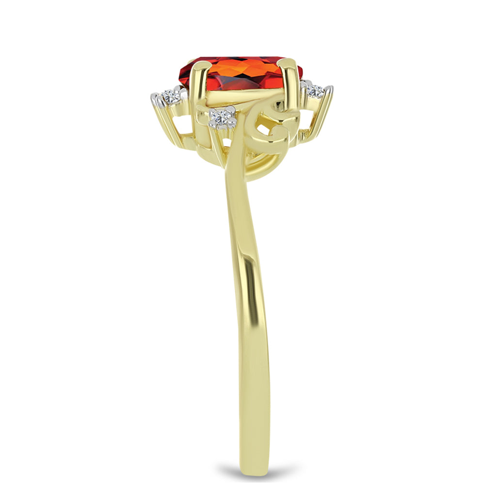 Inel din Argint 925 Placat cu Aur ( 2.58 grame ) cu Citrin Madeira și Topaz Alb 1.23 Carate 4 