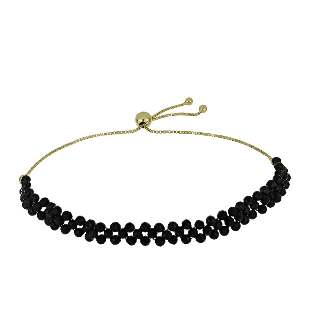 Brățară din Argint 925 Placat cu Aur ( 1.75 grame ) cu Spinel Negru 21.96 Carate 1 