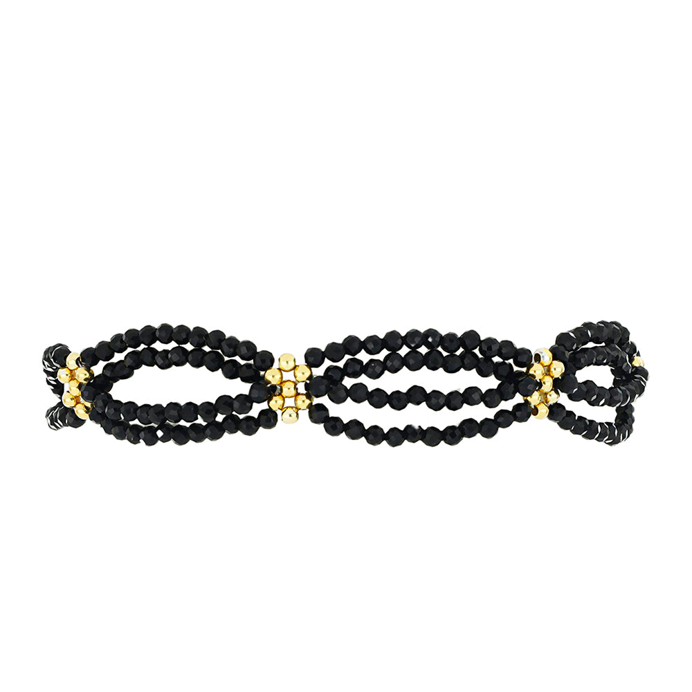 Brățară din Argint 925 Placat cu Aur ( 2.36 grame ) cu Spinel Negru 17.48 Carate 2 