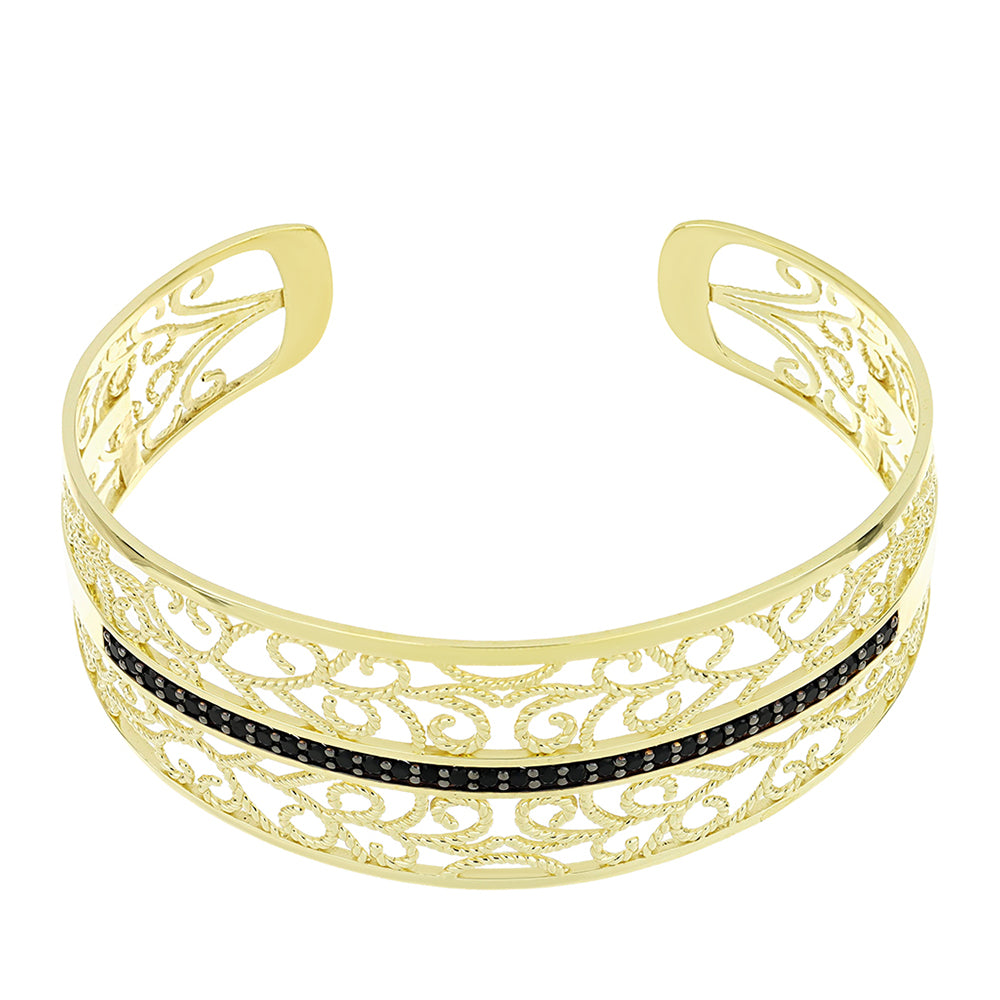 Brățară din Argint 925 Placat cu Aur ( 19.8 grame ) cu Spinel Negru 1.27 Carate 1 