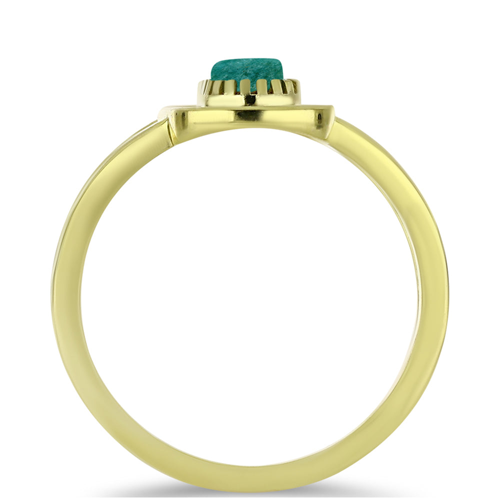 Inel din Argint 925 Placat cu Aur ( 3.56 grame ) cu Amazonit 1.74 Carate
