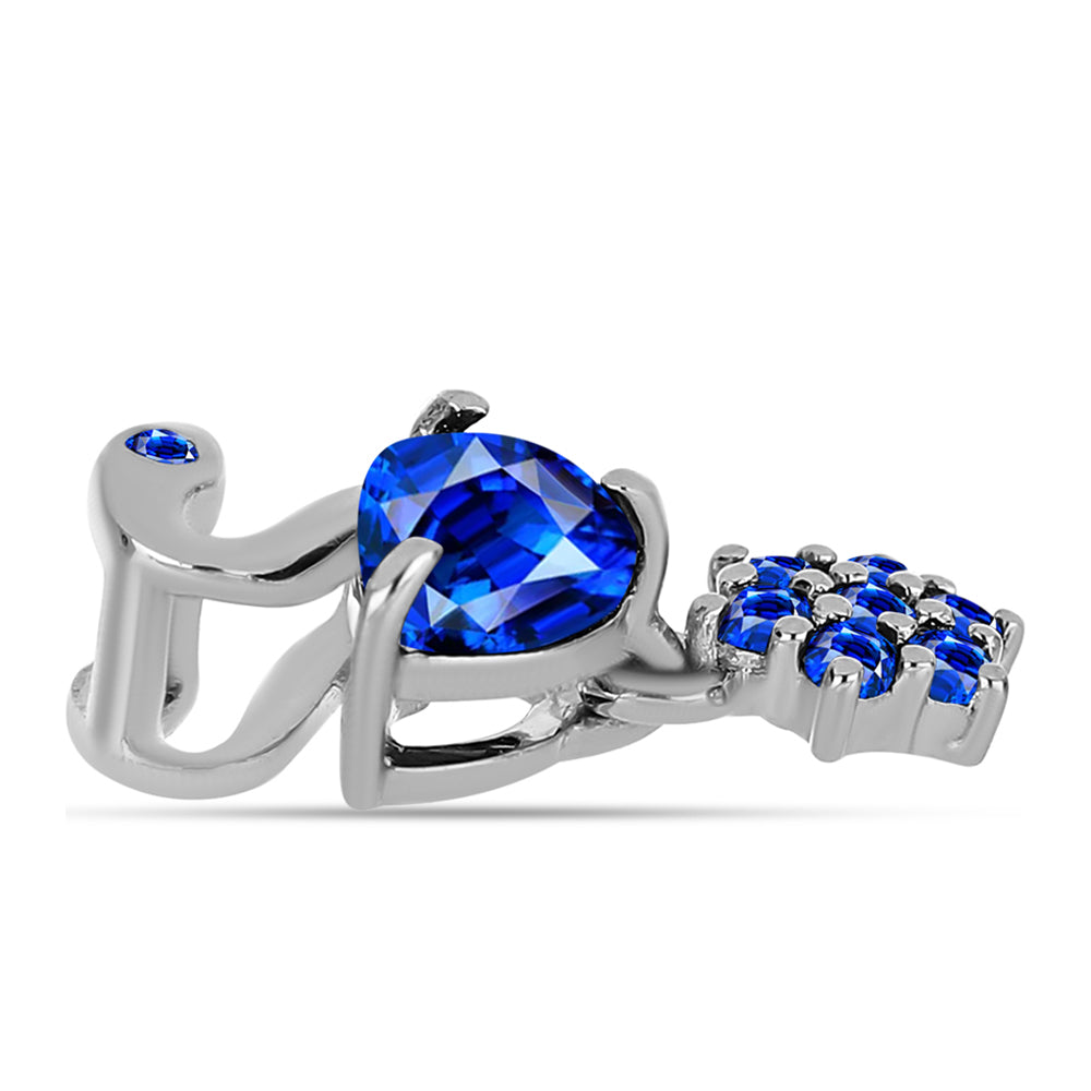 Pandantiv din Argint 925 ( 0.7 grame ) cu Safir Albastru Australian 0.76 Carate 2 