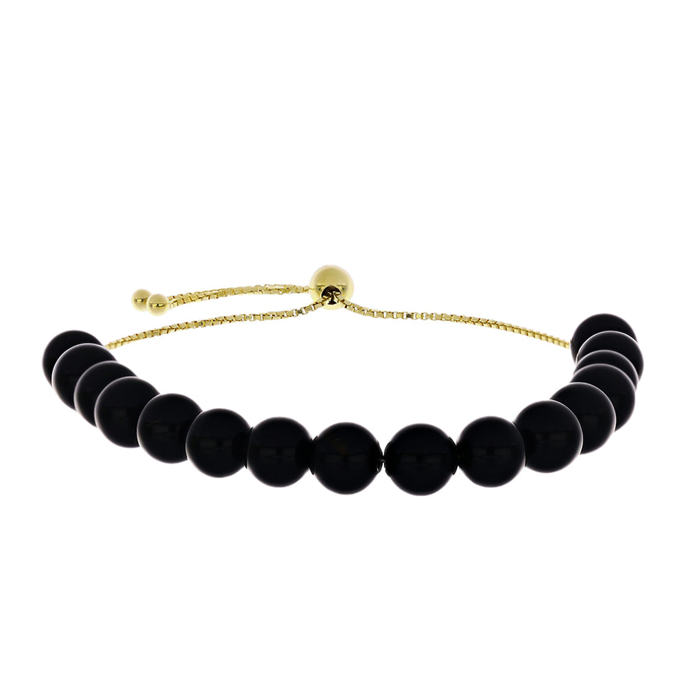 Brățară din Argint 925 Placat cu Aur ( 1.76 grame ) cu Spinel Negru 57.52 Carate 1 