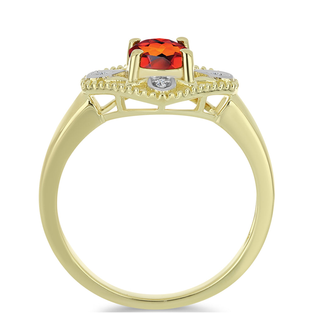 Inel din Argint 925 Placat cu Aur ( 3.18 grame ) cu Citrin Madeira și Topaz Alb 1.06 Carate